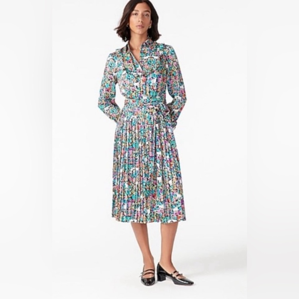 NWT Spring Summer Minimalist Retro J. Crew Animal Floral Print Dress - Picture 1 of 17